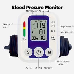 Digital Arm Blood Pressure Test Kit Cuff Sensor Monitor BP Automatic Pressure Tonometer Tensiometer Heart Rate Pulse Meter