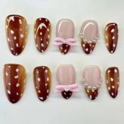 24pcs Pink Flower Almond Press on Nails Kawaii False Nails Wearable Stick-on Nails Fake Nail Uñas Postizas Накладные Ногти 네일팁