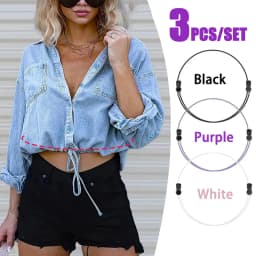 3Pcs Adjustable Elastic Crop Tuck Tool Band Women Fashion Clothing Accessory For Shirt Summer Instant Waist Slimming Non-Slip