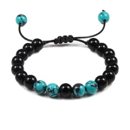 Black Lava Stone Crown Charm Tiger Eye Beads Bracelet For Men Women Braided Bracelets Handmade Adjustable Jewelry Pulseira