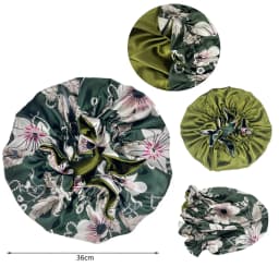 Double Layer Silky Satin Bonnet Women Sleeping Cap Large Reversible Satin Linned Night Sleep Headwrap Hat Hair Wrap Accessories