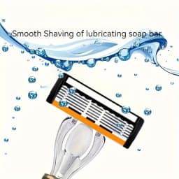 6-Layer Razor Blade, Men's Stainless Steel Blade, Classic Water Washed Razor, Sharp Blade for Clean Shaving