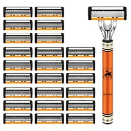 6-Layer Razor Blade, Men's Stainless Steel Blade, Classic Water Washed Razor, Sharp Blade for Clean Shaving