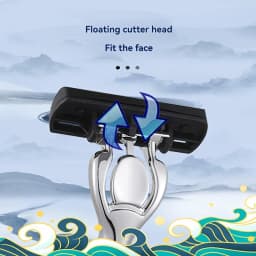 6-Layer Razor Blade, Men's Stainless Steel Blade, Classic Water Washed Razor, Sharp Blade for Clean Shaving