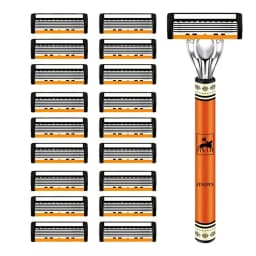 6-Layer Razor Blade, Men's Stainless Steel Blade, Classic Water Washed Razor, Sharp Blade for Clean Shaving