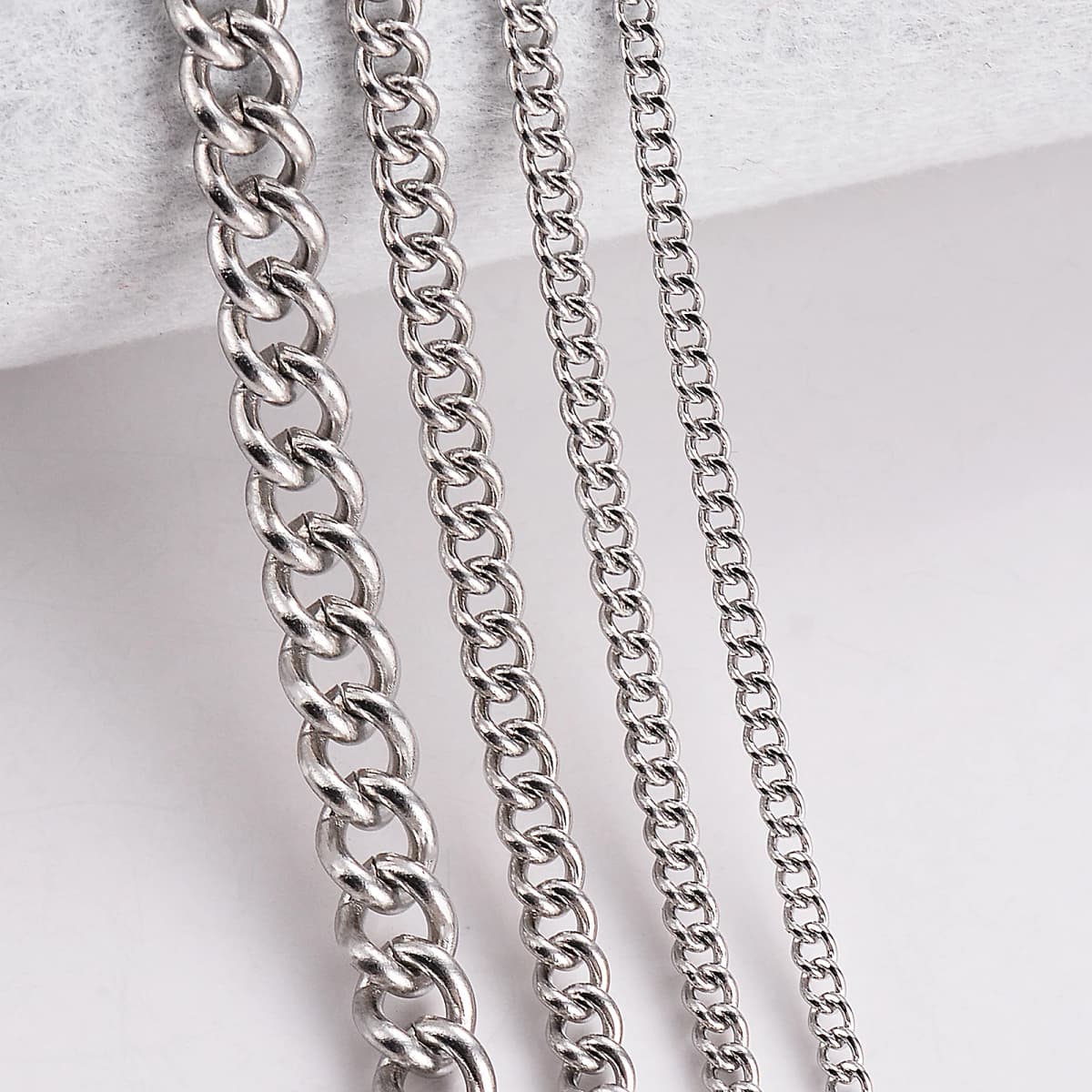 1Pc Stainless Steel Basic Link Chain Necklace 1.5/2/3/4.5mm Chain for DIY Pendant Necklace Jewelry Making