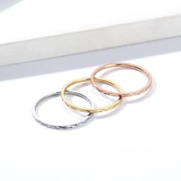 1mm Thin Stackable Ring Stainless Steel Faceted Knuckle Midi Ring for Women Girl Size 3-10