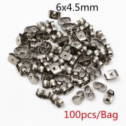50-100pcs/lot Gold Stainless Steel Earring Studs Blank Post Base Pins With Earring Plug Findings Ear Back For DIY Jewelry Making