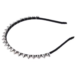 Silver Metal Stud Rivet Spike Headband Hair Head Band Aliceband Punk Girl