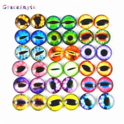 10-50PCS Glass Eyes Cabochons Round 6MM-30MM Round Dome Dragon Eye Dragon Cat Eye Toys DIY Jewelry Accessory MIX Pupil Eye Cameo