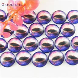 10-50PCS Glass Eyes Cabochons Round 6MM-30MM Round Dome Dragon Eye Dragon Cat Eye Toys DIY Jewelry Accessory MIX Pupil Eye Cameo