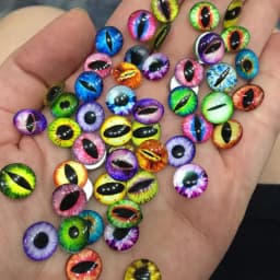10-50PCS Glass Eyes Cabochons Round 6MM-30MM Round Dome Dragon Eye Dragon Cat Eye Toys DIY Jewelry Accessory MIX Pupil Eye Cameo