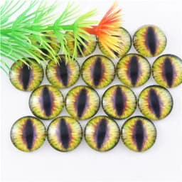 10-50PCS Glass Eyes Cabochons Round 6MM-30MM Round Dome Dragon Eye Dragon Cat Eye Toys DIY Jewelry Accessory MIX Pupil Eye Cameo