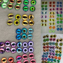 10-50PCS Glass Eyes Cabochons Round 6MM-30MM Round Dome Dragon Eye Dragon Cat Eye Toys DIY Jewelry Accessory MIX Pupil Eye Cameo