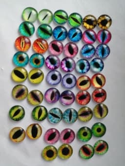 10-50PCS Glass Eyes Cabochons Round 6MM-30MM Round Dome Dragon Eye Dragon Cat Eye Toys DIY Jewelry Accessory MIX Pupil Eye Cameo