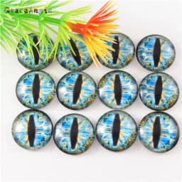 10-50PCS Glass Eyes Cabochons Round 6MM-30MM Round Dome Dragon Eye Dragon Cat Eye Toys DIY Jewelry Accessory MIX Pupil Eye Cameo