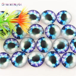 10-50PCS Glass Eyes Cabochons Round 6MM-30MM Round Dome Dragon Eye Dragon Cat Eye Toys DIY Jewelry Accessory MIX Pupil Eye Cameo