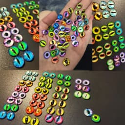 10-50PCS Glass Eyes Cabochons Round 6MM-30MM Round Dome Dragon Eye Dragon Cat Eye Toys DIY Jewelry Accessory MIX Pupil Eye Cameo