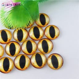 10-50PCS Glass Eyes Cabochons Round 6MM-30MM Round Dome Dragon Eye Dragon Cat Eye Toys DIY Jewelry Accessory MIX Pupil Eye Cameo