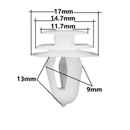 50PCS Universal Auto Door Panel Clips Fixing Fastener 9mm Hole Car Interior Door Trim Panel Card Clip Rivet