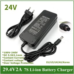24V Li-ion Lithium Battery Charger 7 Series 29.4V 2A Lithium Battery Charger DC Plug Connector 29.4V 2A Charger