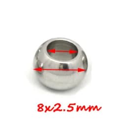 100pcs 2 Mm-12 mm Stainless Steel Beads European Ball Metal Big Hole Spacer Beads for Jewelry Making DIY Bracelet Necklace