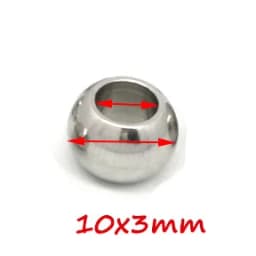 100pcs 2 Mm-12 mm Stainless Steel Beads European Ball Metal Big Hole Spacer Beads for Jewelry Making DIY Bracelet Necklace