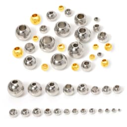 100pcs 2 Mm-12 mm Stainless Steel Beads European Ball Metal Big Hole Spacer Beads for Jewelry Making DIY Bracelet Necklace