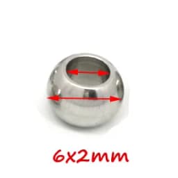 100pcs 2 Mm-12 mm Stainless Steel Beads European Ball Metal Big Hole Spacer Beads for Jewelry Making DIY Bracelet Necklace