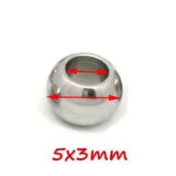 100pcs 2 Mm-12 mm Stainless Steel Beads European Ball Metal Big Hole Spacer Beads for Jewelry Making DIY Bracelet Necklace