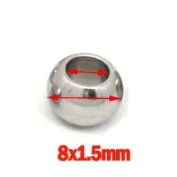 100pcs 2 Mm-12 mm Stainless Steel Beads European Ball Metal Big Hole Spacer Beads for Jewelry Making DIY Bracelet Necklace