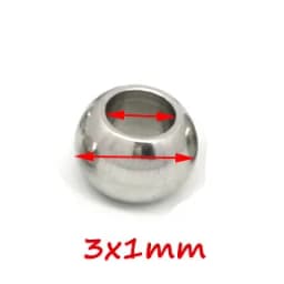 100pcs 2 Mm-12 mm Stainless Steel Beads European Ball Metal Big Hole Spacer Beads for Jewelry Making DIY Bracelet Necklace