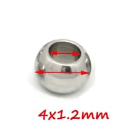 100pcs 2 Mm-12 mm Stainless Steel Beads European Ball Metal Big Hole Spacer Beads for Jewelry Making DIY Bracelet Necklace