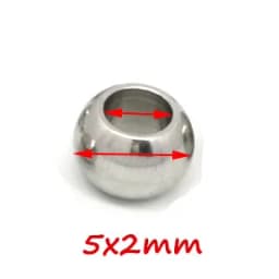 100pcs 2 Mm-12 mm Stainless Steel Beads European Ball Metal Big Hole Spacer Beads for Jewelry Making DIY Bracelet Necklace