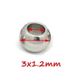 100pcs 2 Mm-12 mm Stainless Steel Beads European Ball Metal Big Hole Spacer Beads for Jewelry Making DIY Bracelet Necklace