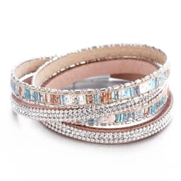 ALLYES Women Leather Bracelet Czech Crystal Vintage Boho Multiple Layered Bohemian Double Wrap Bracelet Men Femme Jewelry Gifts