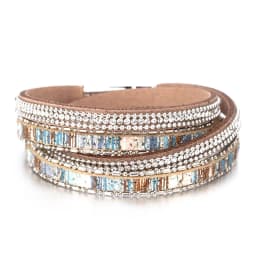 ALLYES Women Leather Bracelet Czech Crystal Vintage Boho Multiple Layered Bohemian Double Wrap Bracelet Men Femme Jewelry Gifts