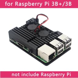 Raspberry Pi 4 Model B 3B+ 3B Aluminum Case Dual Fan Metal Shell Optional Fan Heat Sinks Passive Cooling for Raspberry Pi 4 3