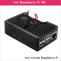 Raspberry Pi 4 Model B 3B+ 3B Aluminum Case Dual Fan Metal Shell Optional Fan Heat Sinks Passive Cooling for Raspberry Pi 4 3