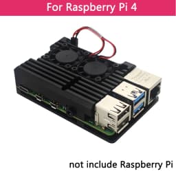 Raspberry Pi 4 Model B 3B+ 3B Aluminum Case Dual Fan Metal Shell Optional Fan Heat Sinks Passive Cooling for Raspberry Pi 4 3