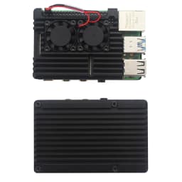 Raspberry Pi 4 Model B 3B+ 3B Aluminum Case Dual Fan Metal Shell Optional Fan Heat Sinks Passive Cooling for Raspberry Pi 4 3