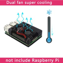 Raspberry Pi 4 Model B 3B+ 3B Aluminum Case Dual Fan Metal Shell Optional Fan Heat Sinks Passive Cooling for Raspberry Pi 4 3