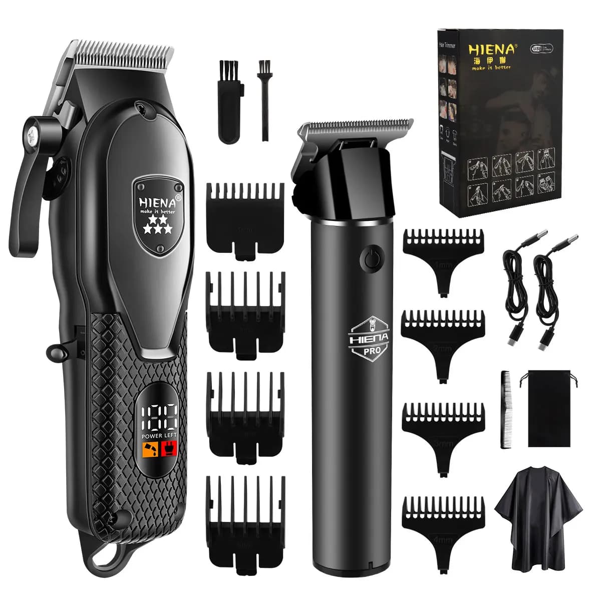 Hiena Hair Clipper Kit for Men Electric Shaver Hair Trimmer Professional Cutting Machine Hair Trimmer with LCD Digital Display