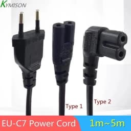 EU To IEC 320C C7 AC Power Cord Schuko CEE7/16 to C7 Firgure 8 Power Lead Cable for Samsung Philips Sony LED TV 3m/5m