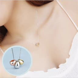 New Simple Temperament Three-color Angel Egg 925 Sterling Silver Jewelry Golden Bean Clavicle Chain Pendant Necklaces XL014