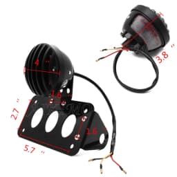 Motorcycle Side Mount Tail Light w/ License Number Plate Bracket For Harley Sportsters Bobber Chopper Rear Stop Light