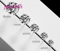 Classic AAA CZ Stud Earrings for Women Men 4MM to 8MM 925 Sterling Silver Crystal Cubic Zircon Studs Earring Mens Jewelry