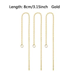 10PCS/lot Stainless Steel Threader Chain Earrings Findings For Jewelry DIY Making Drop Earrings Tassel Chain Accessories