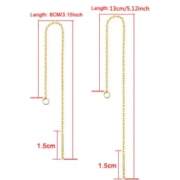 10PCS/lot Stainless Steel Threader Chain Earrings Findings For Jewelry DIY Making Drop Earrings Tassel Chain Accessories
