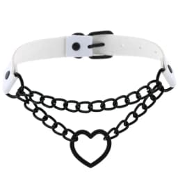 Black Choker Necklace for Women Goth Heart Necklace Chain Collar Grunge Punk Cute Kawaii Chocker Halloween Jewelry